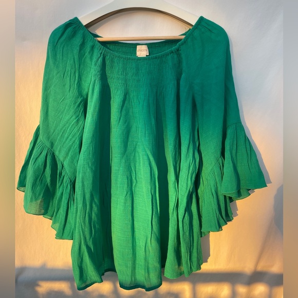 Chico's Vibrant Green Blouse - Picture 4 of 8